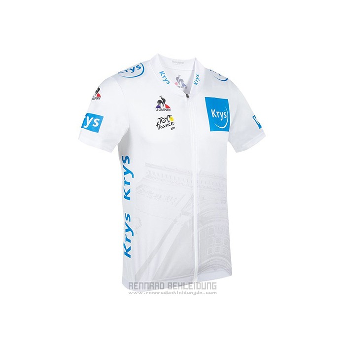 2021 Fahrradbekleidung Tour de France Wei Trikot Kurzarm und Tragerhose